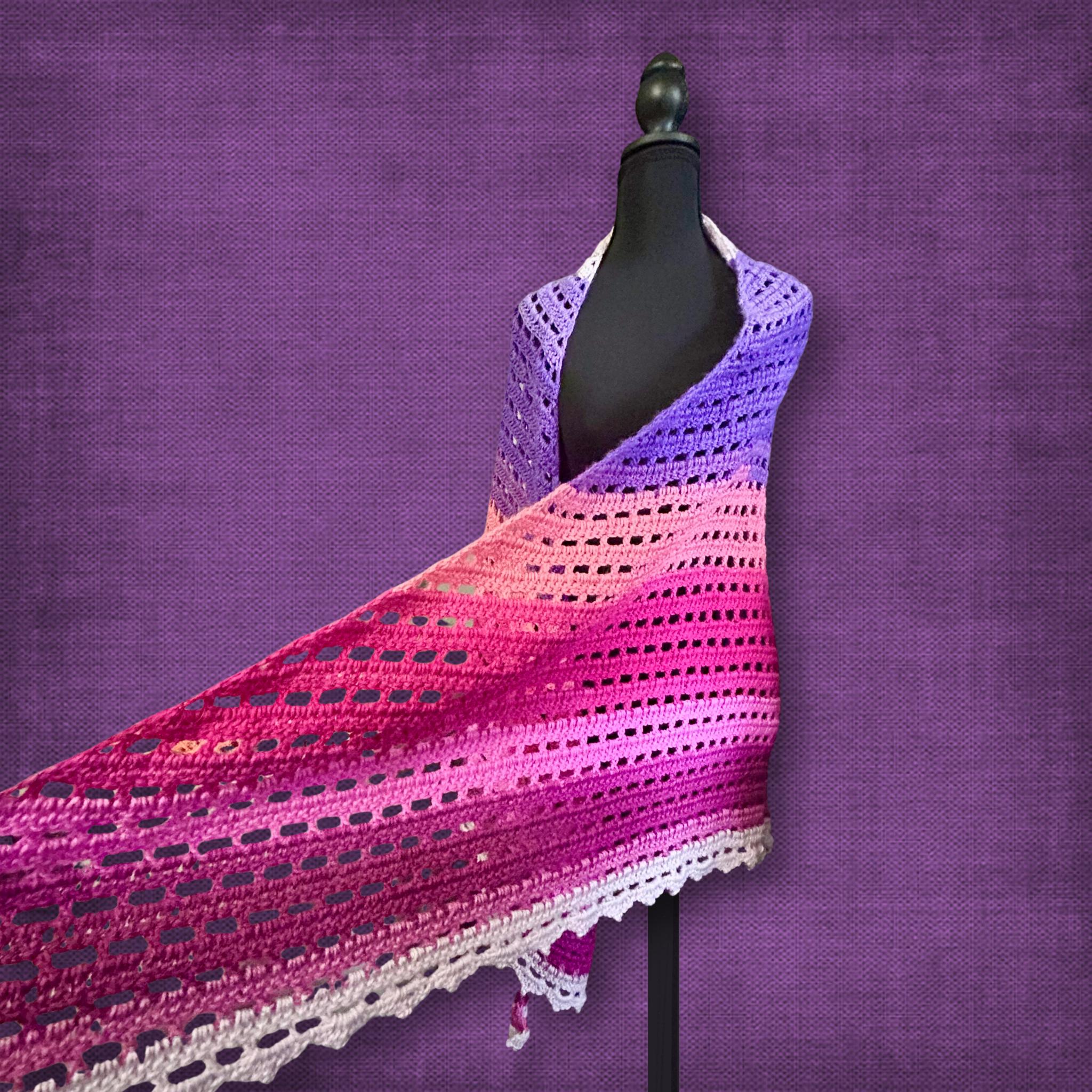 Blushing Pink and Purple Shawl