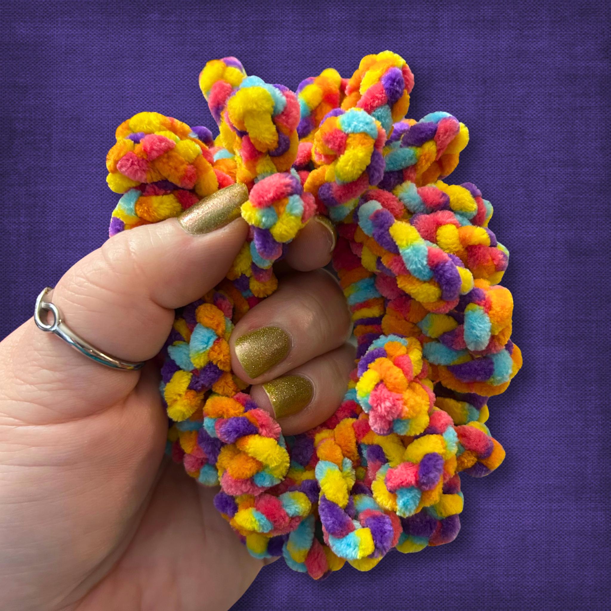 Bright Confetti Velvet Scrunchie