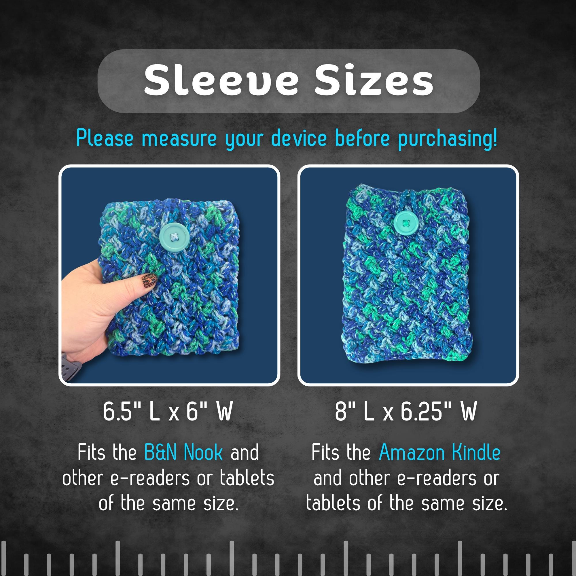 Ocean Blue Nook / Kindle E-Reader Sleeve