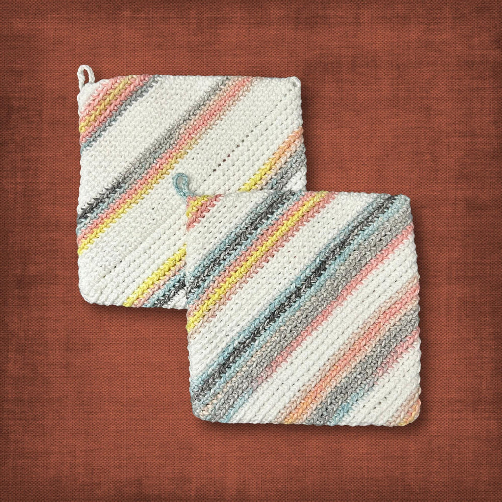 White Rose Cotton Pot Holders