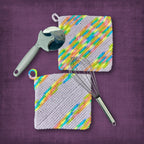Purple Rainbow Cotton Pot Holder Set