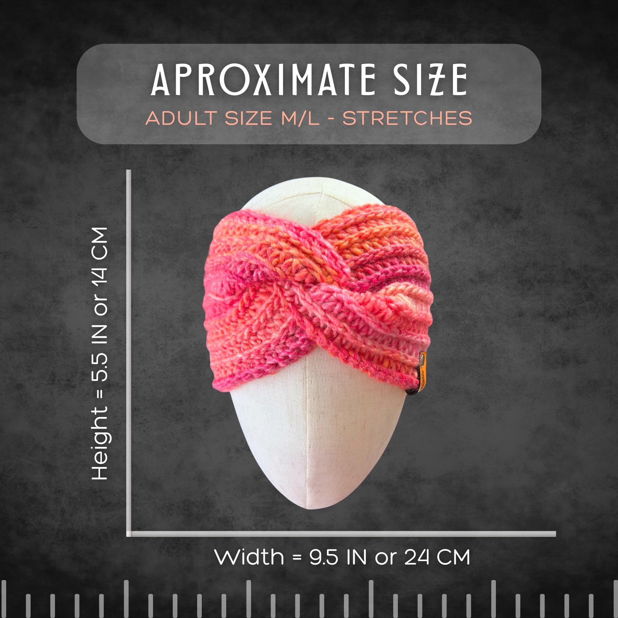 M/L Pink Lava Ear Warmer