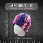 L/XL Adult Pink Purple Beanie