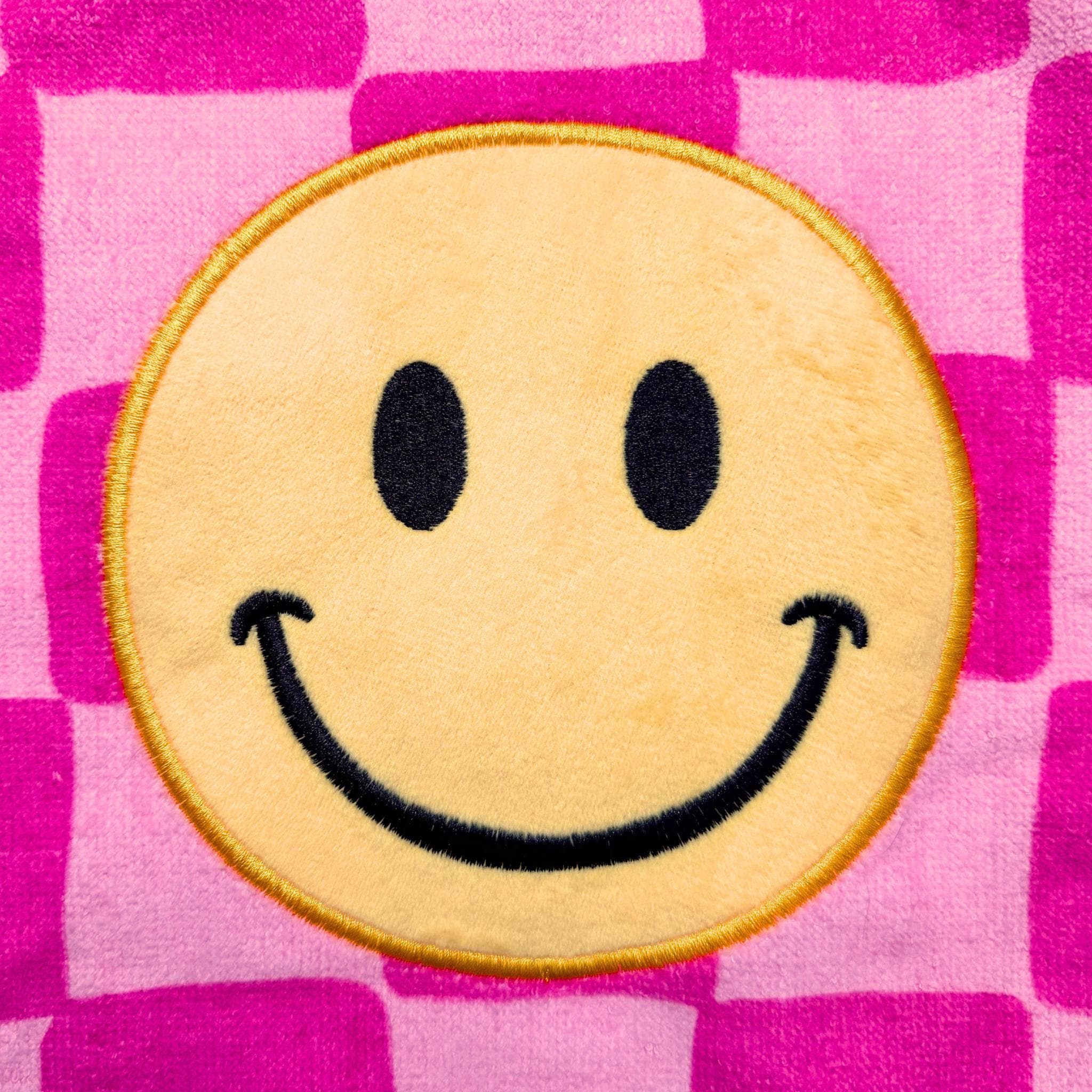 Pink Y2K Smiley Hand Towel