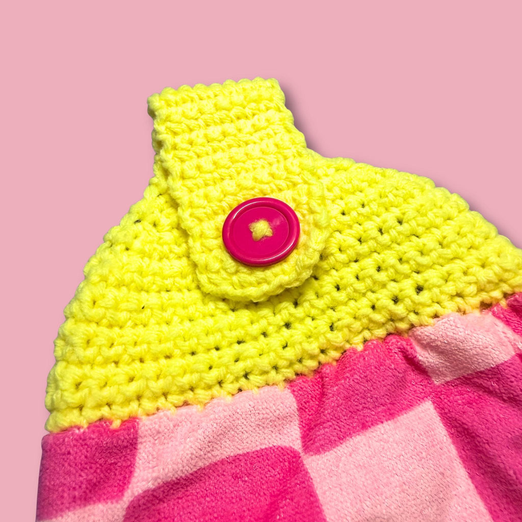 Pink Y2K Smiley Hand Towel