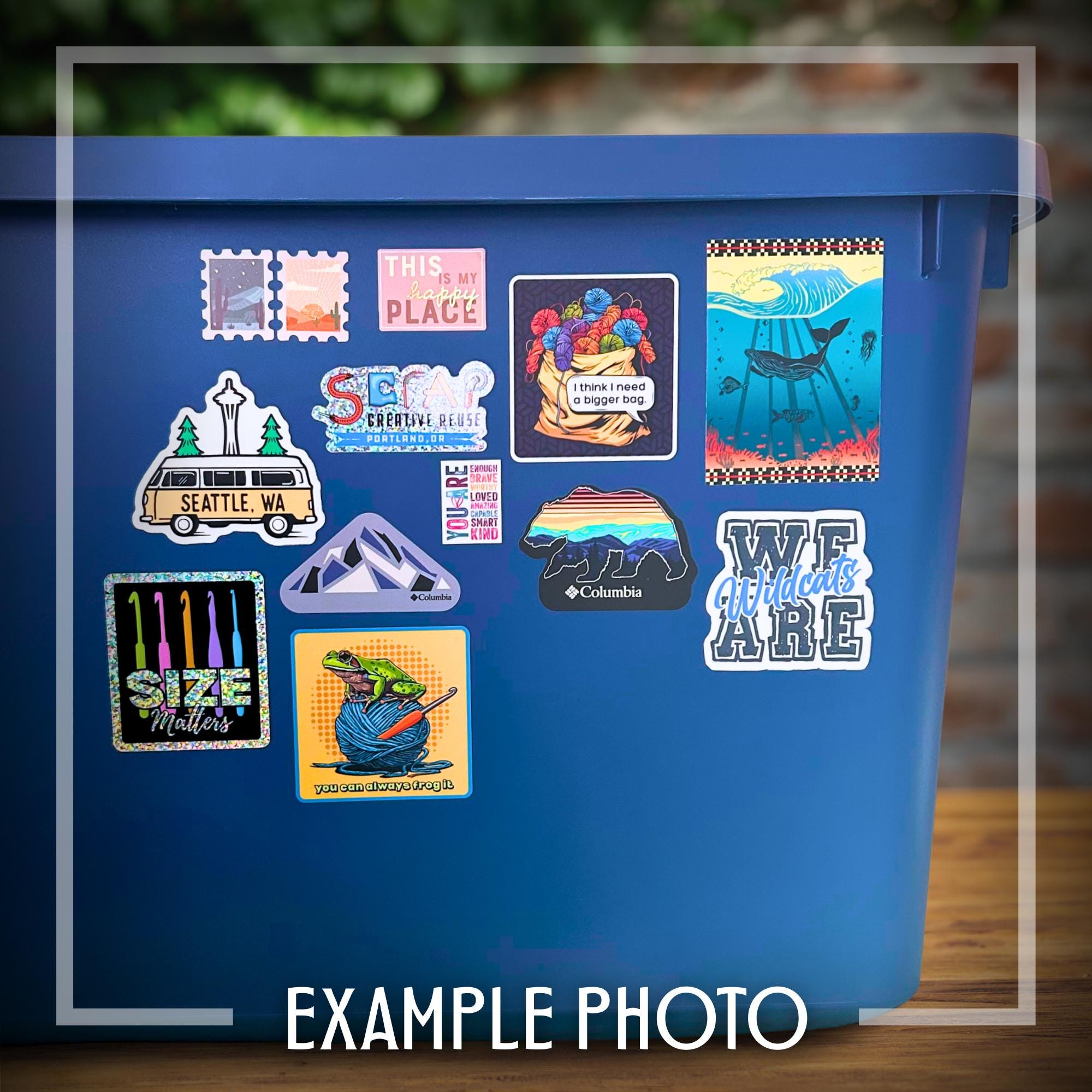 3" Glitter Sticker Size Matters