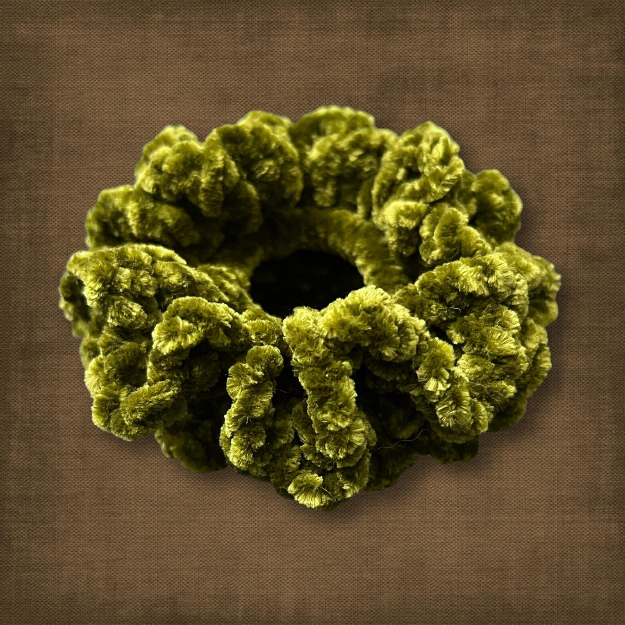 Green Velvet Hair Scrunchie