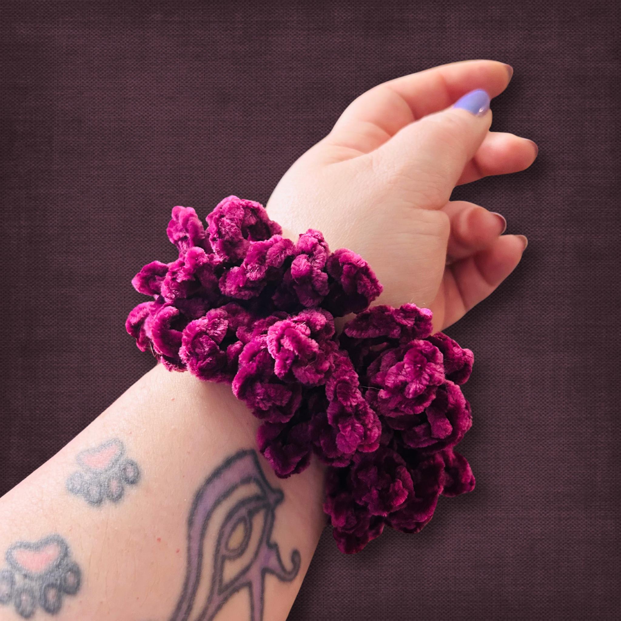 Grape Purple Velvet Scrunchie