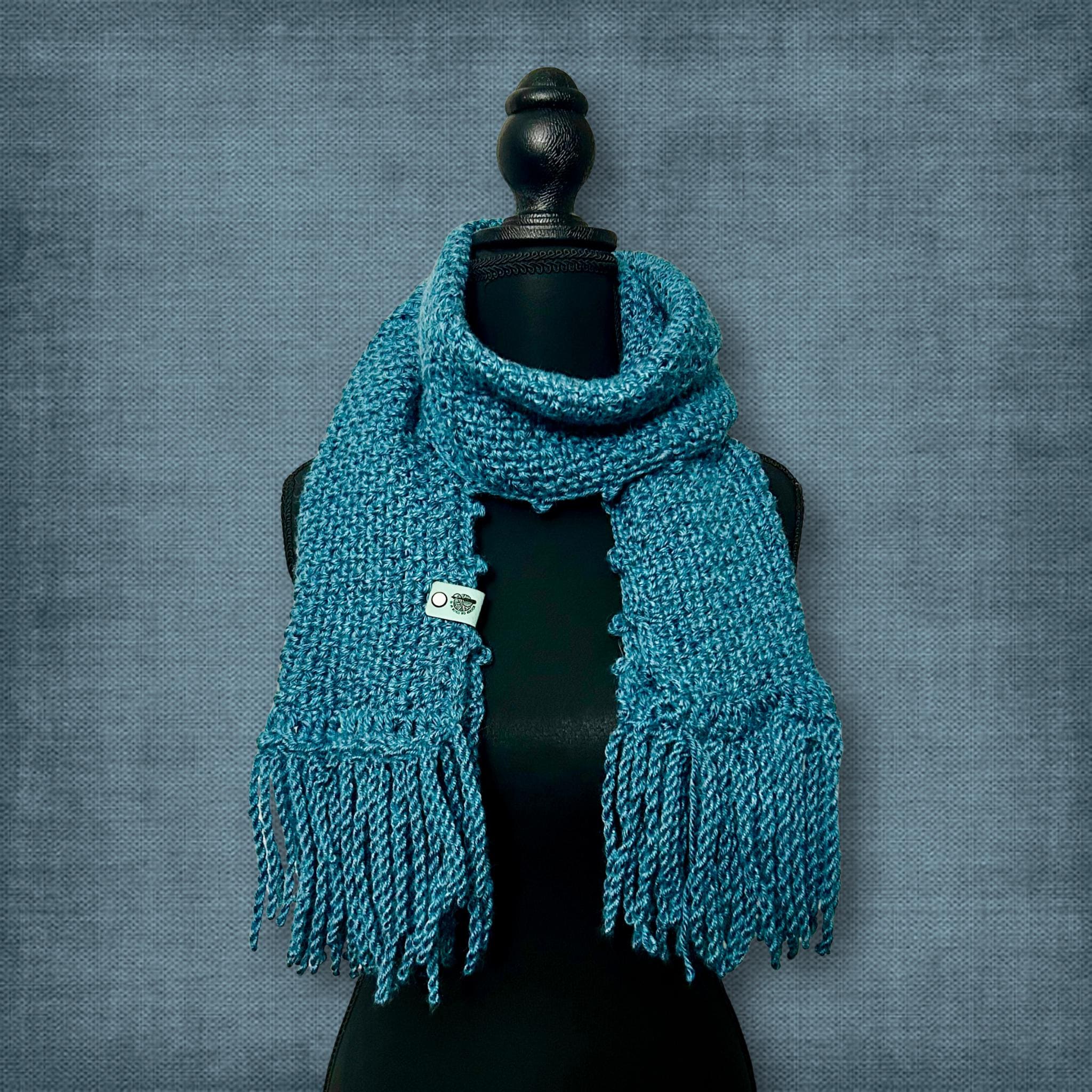 Deep Ocean Blue Winter Scarf