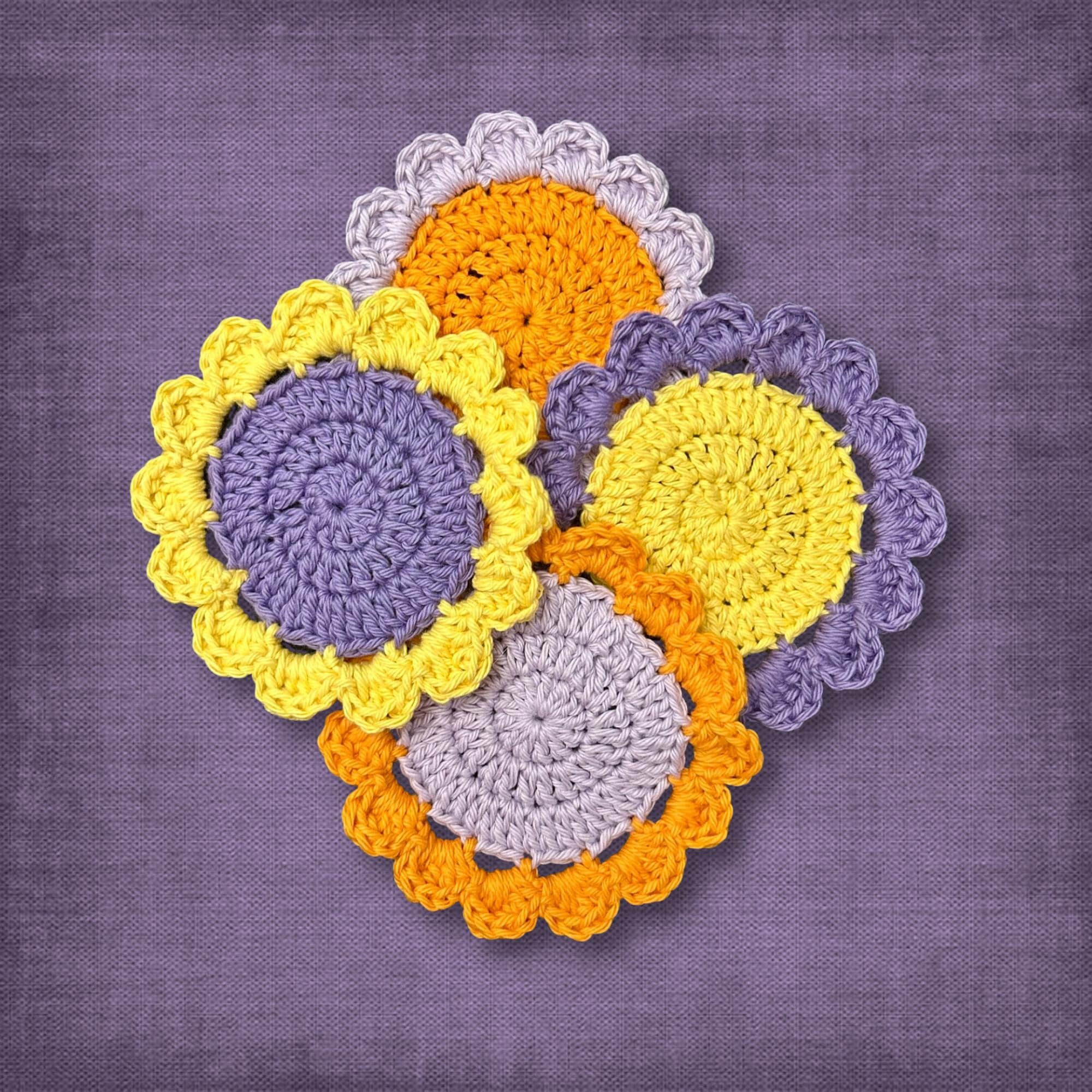 Purple Flower Coasters