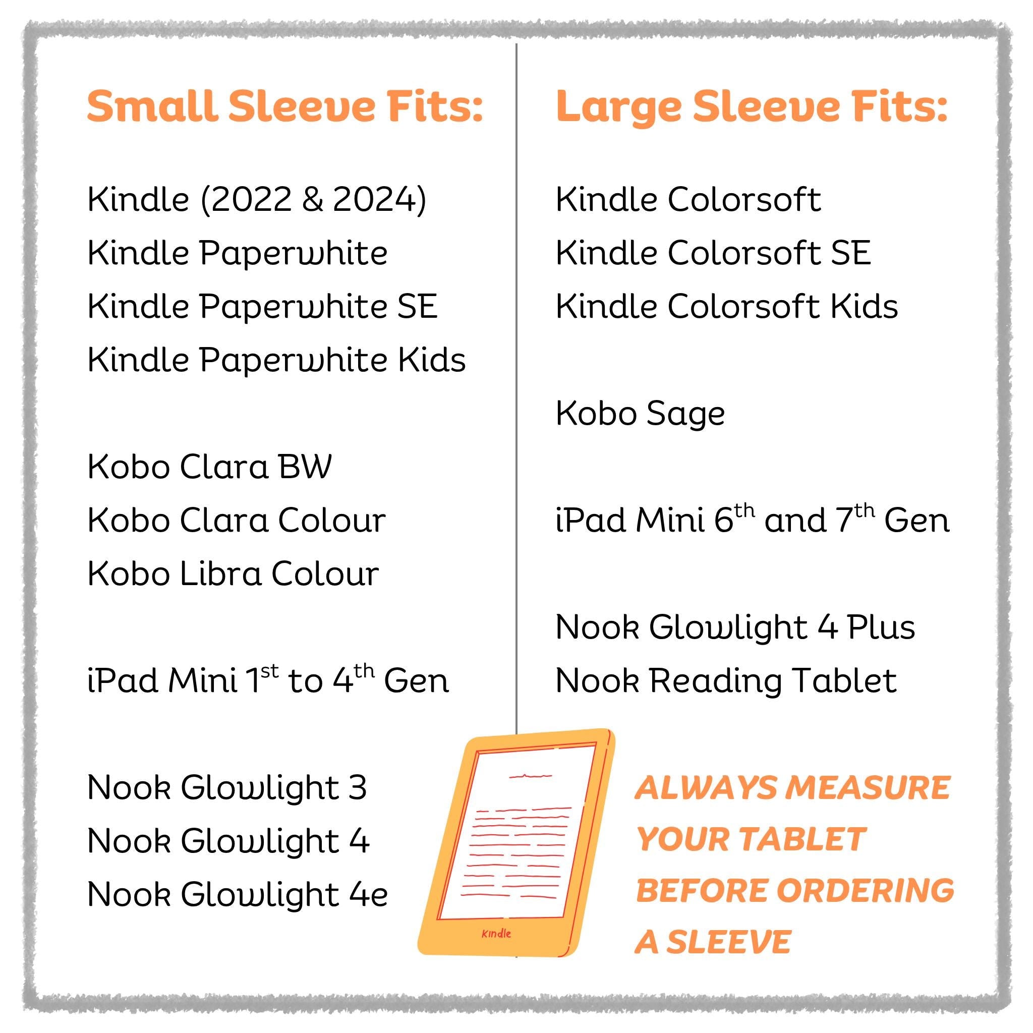 Fire Orange Nook / Kindle E-Reader Sleeve