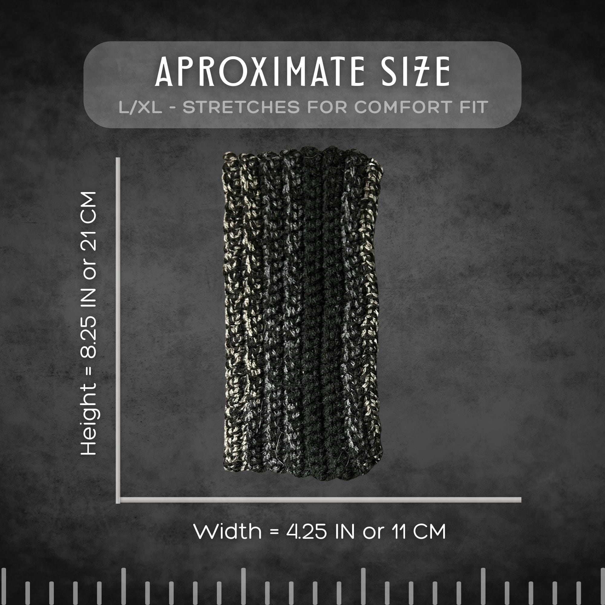 Adult L/XL Gray Wrist Warmers