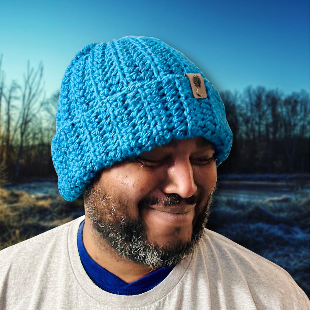 L/XL Adult Teal Blue Beanie