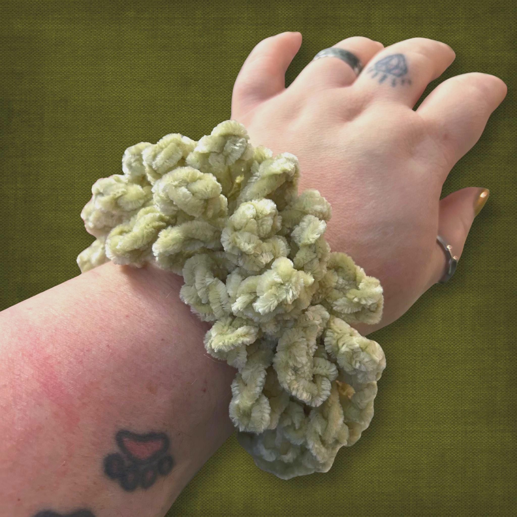 Garden Green Velvet Scrunchie