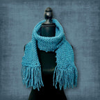 Deep Ocean Blue Winter Scarf