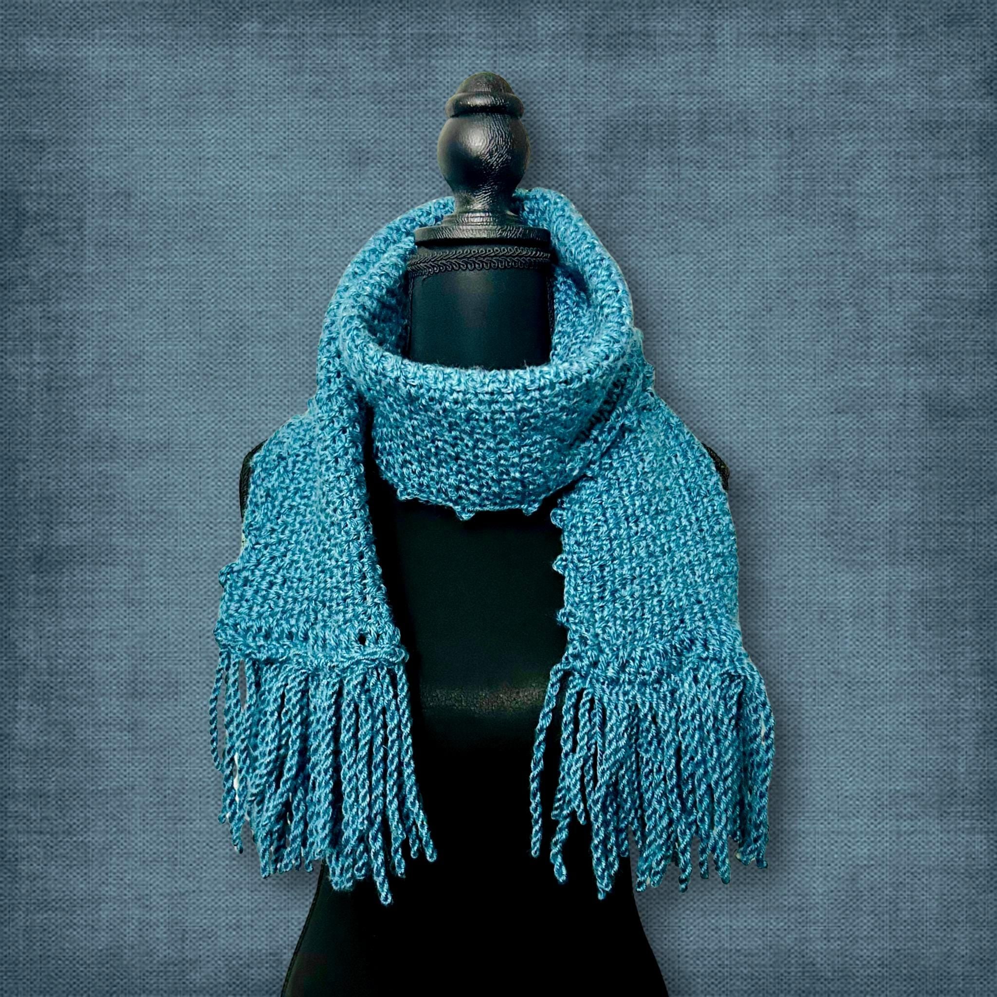 Deep Ocean Blue Winter Scarf