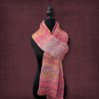 Long Loom Knit Soft Pink Scarf
