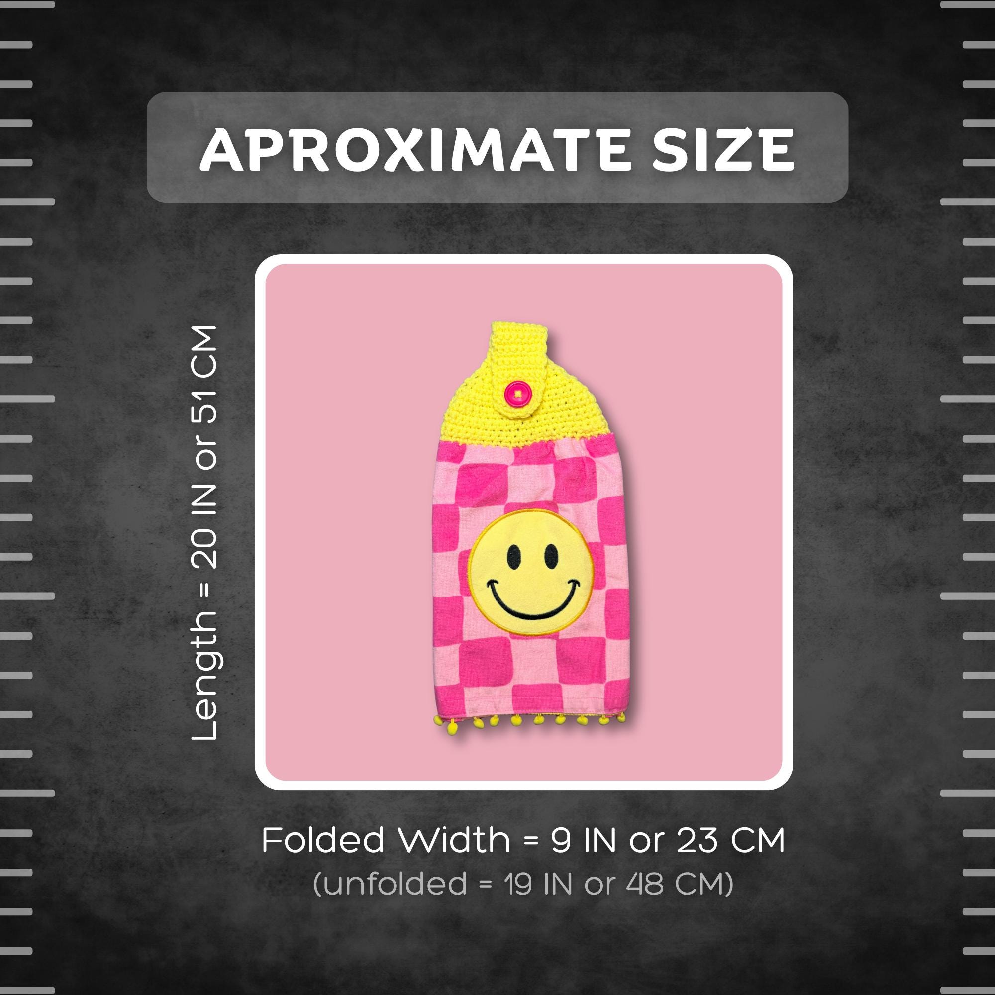Pink Y2K Smiley Hand Towel