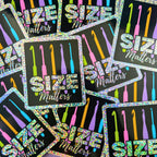 3" Glitter Sticker Size Matters