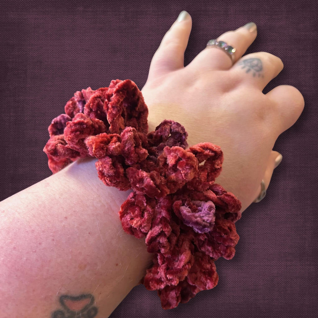 Red Crushed Velvet Scrunchie