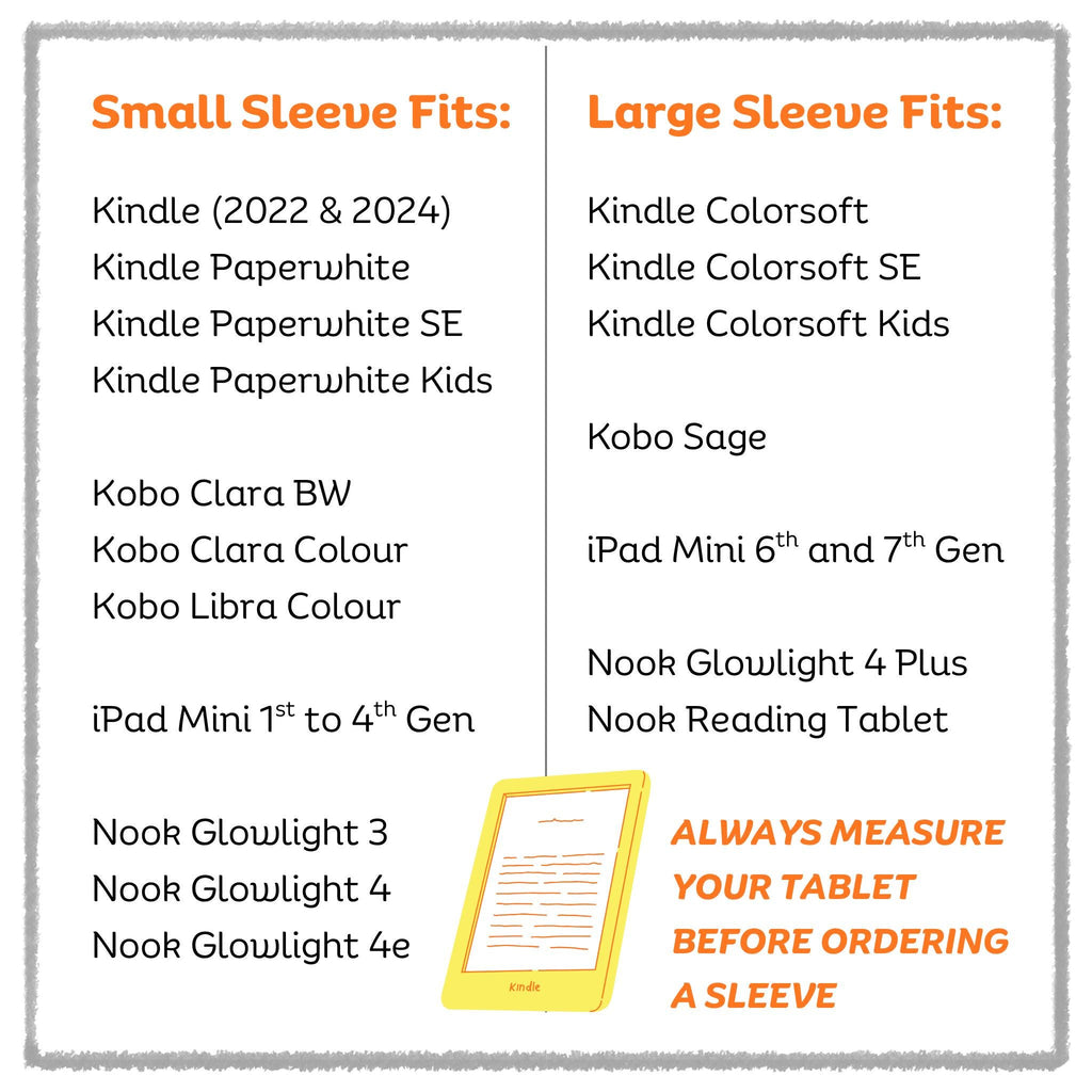 Neon Nook / Kindle E-Reader Sleeves