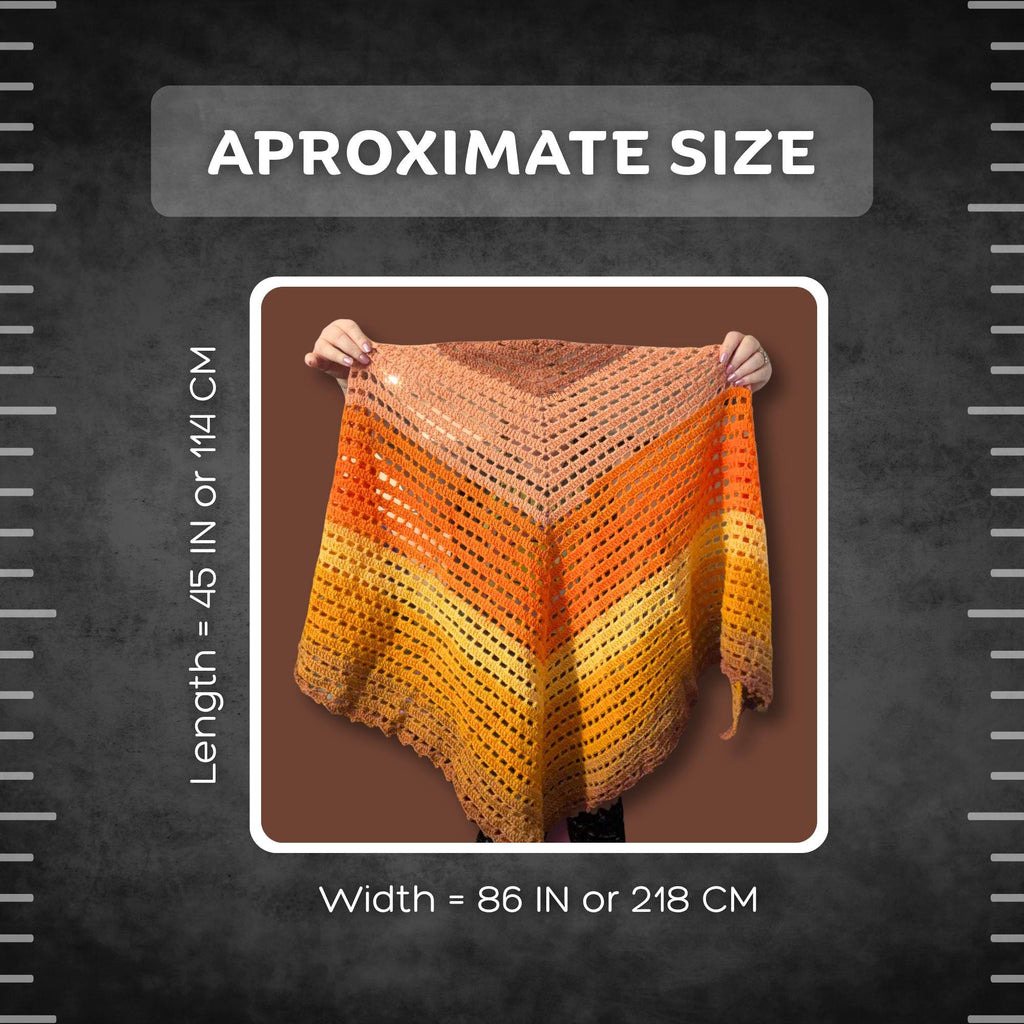 Burnt Orange Shoulder Wrap Shawl
