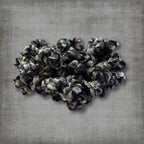 Velvet Black Gray Scrunchie