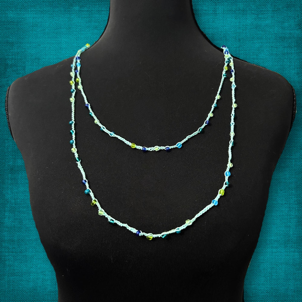Teal Blue Glass Bead Infinity