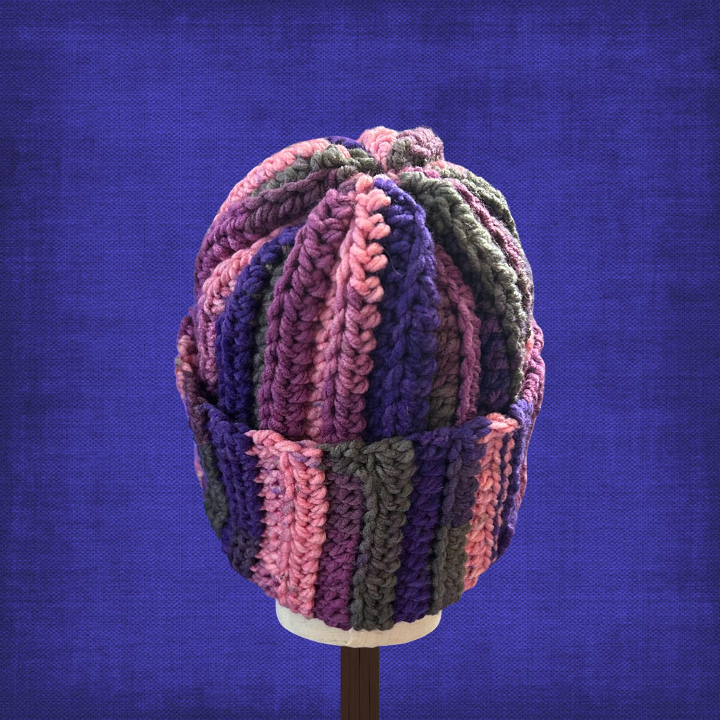 L/XL Adult Pink Purple Beanie