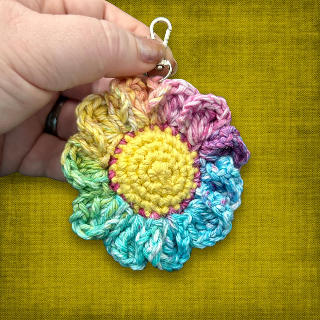 Rainbow Flower Bag Charm