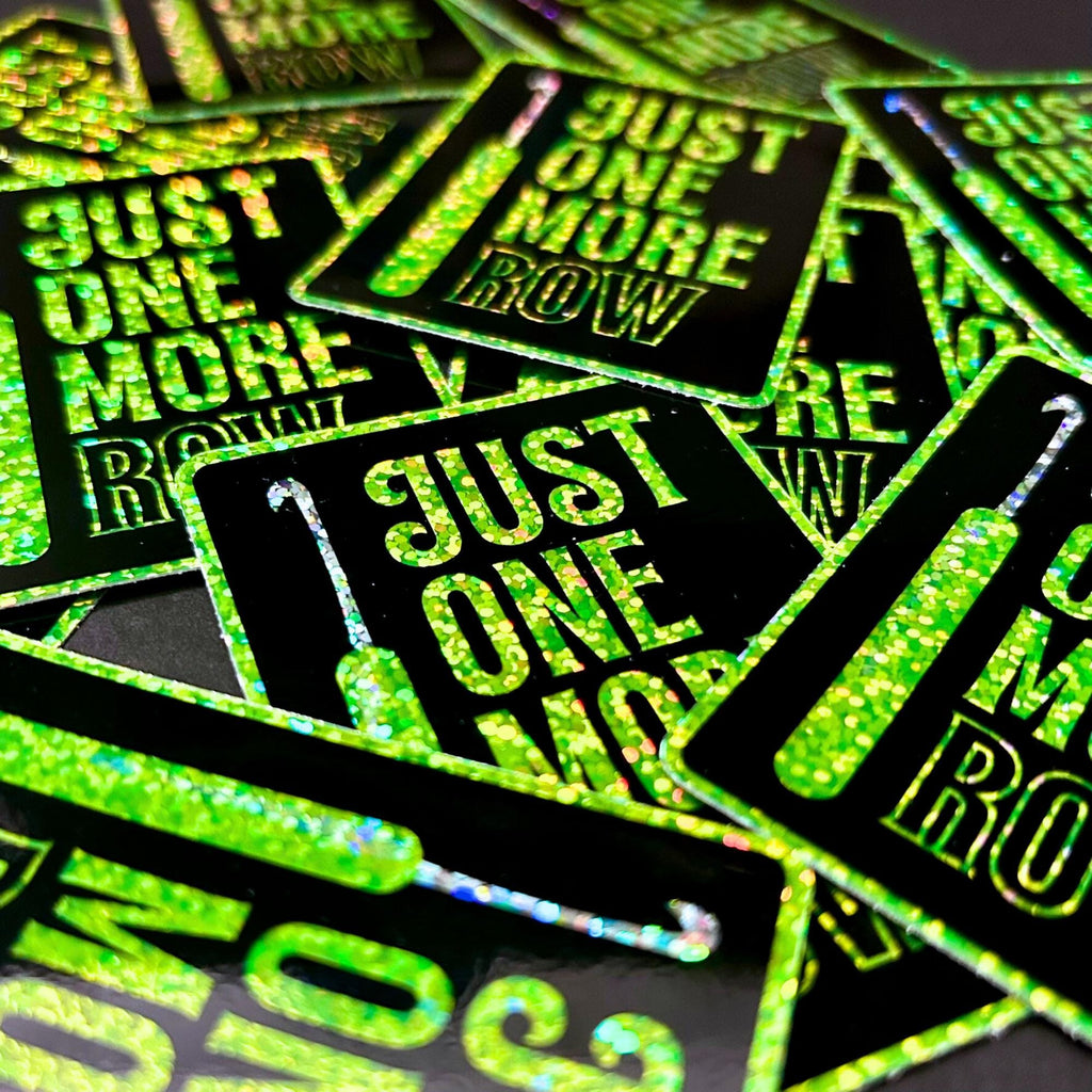 3" Glitter Sticker One More Row