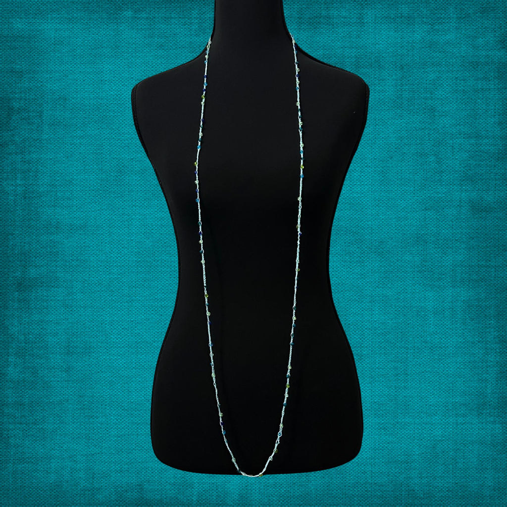 Teal Blue Glass Bead Infinity