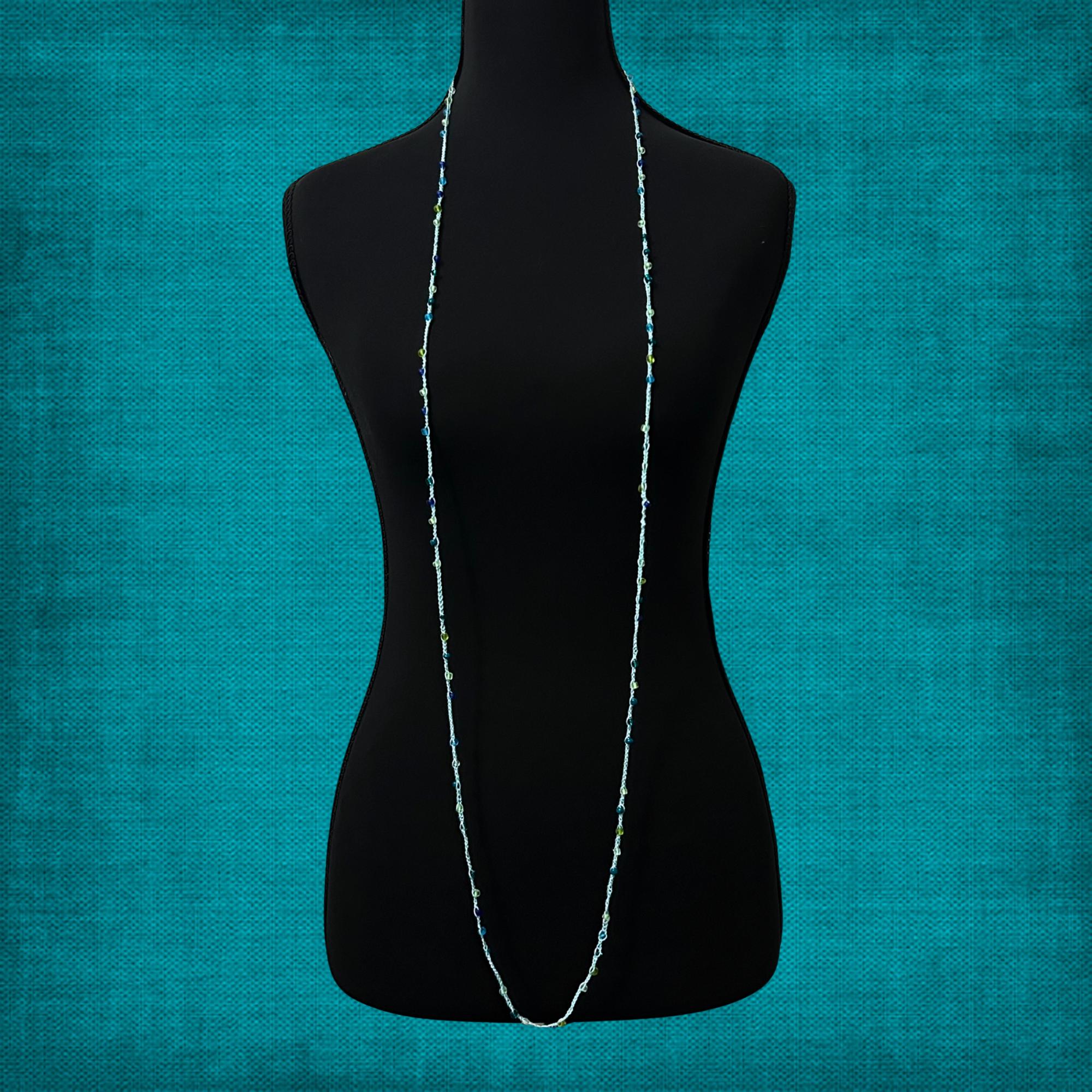 Teal Blue Glass Bead Infinity