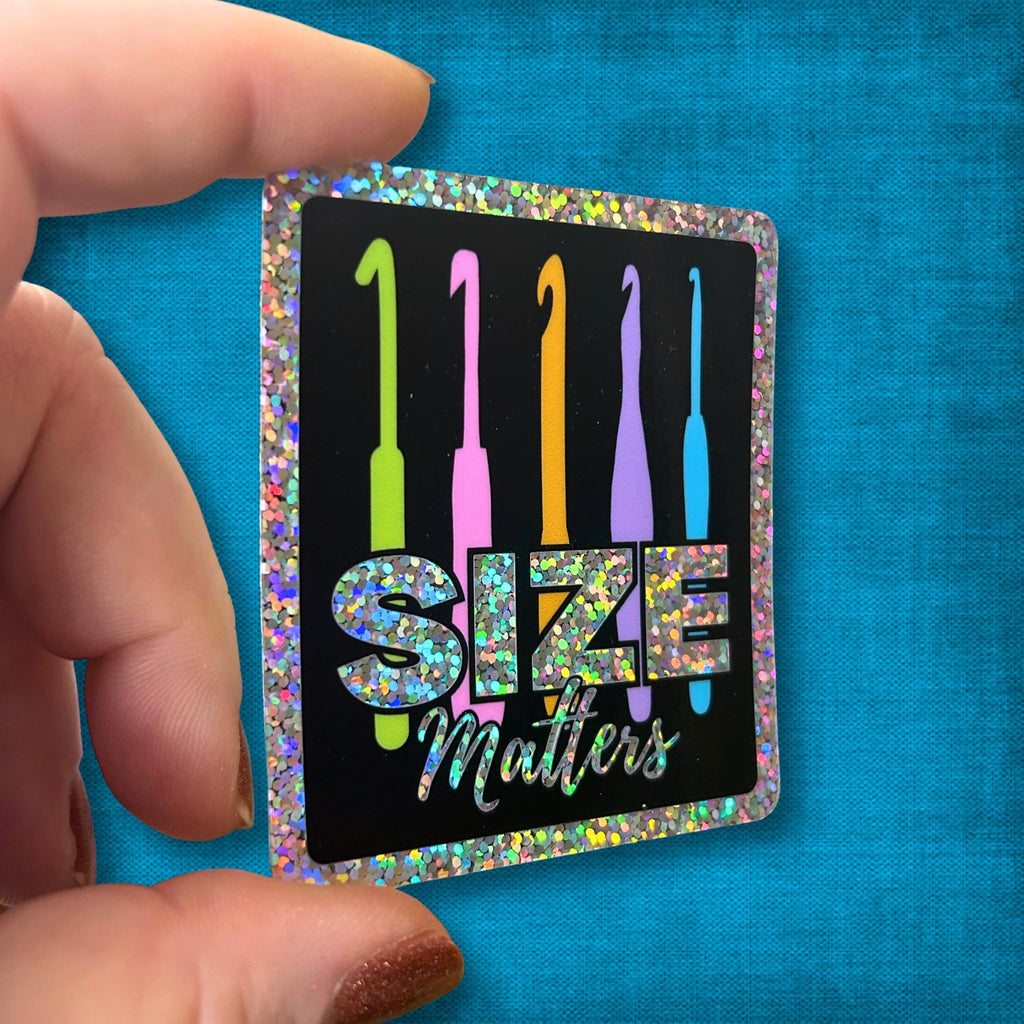 3" Glitter Sticker Size Matters