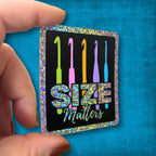 3" Glitter Sticker Size Matters