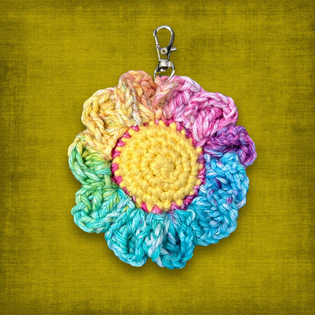 Rainbow Flower Bag Charm