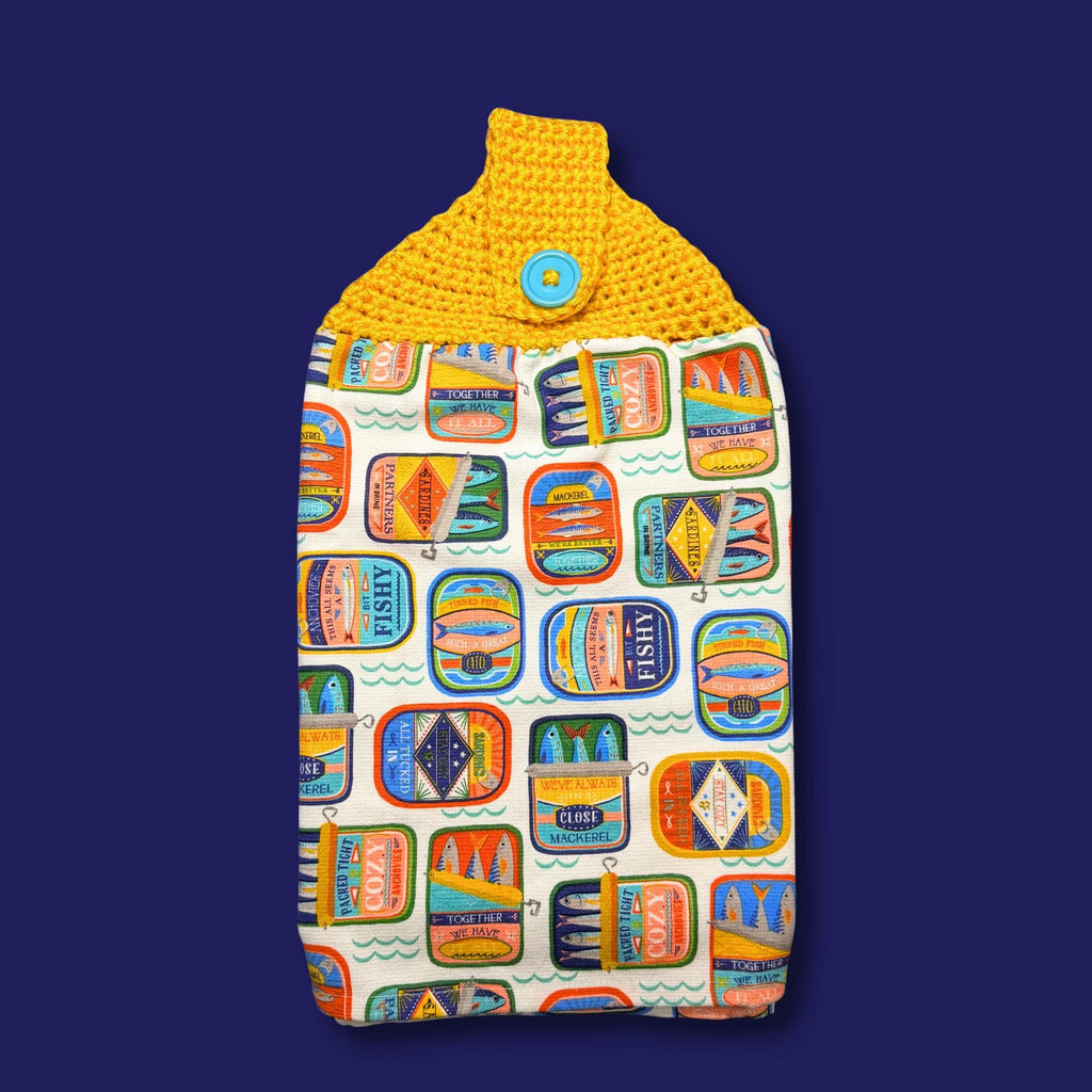 Canned Sardines Yellow Kitchen Towel