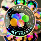 3" Holographic Sticker Yarn Is My Therapy