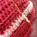 L/XL Adult Pink Heart Beanie
