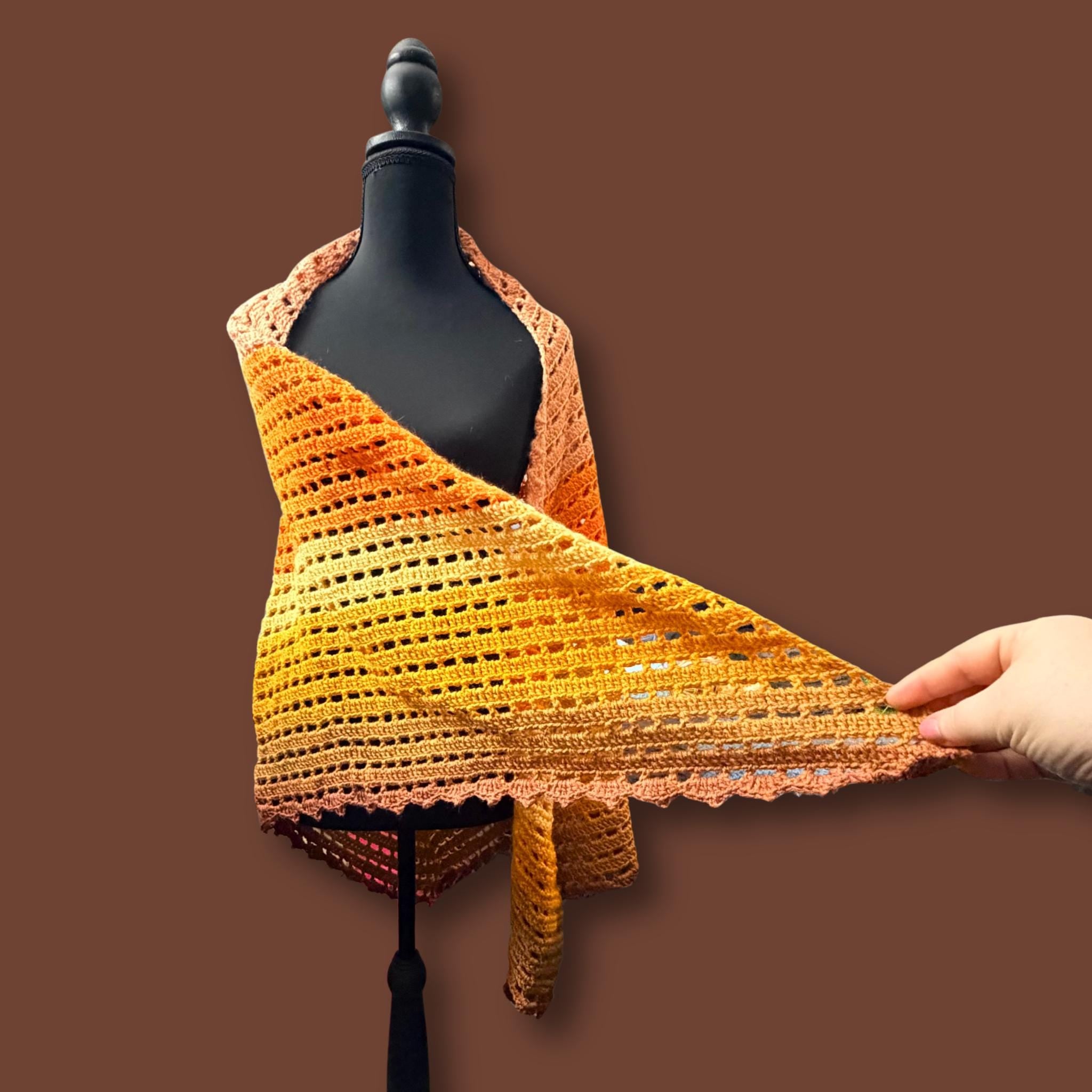 Burnt Orange Shoulder Wrap Shawl