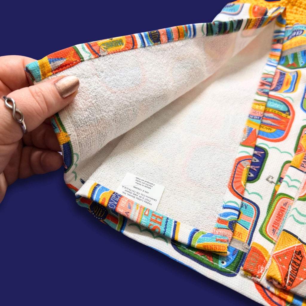 Canned Sardines Yellow Kitchen Towel