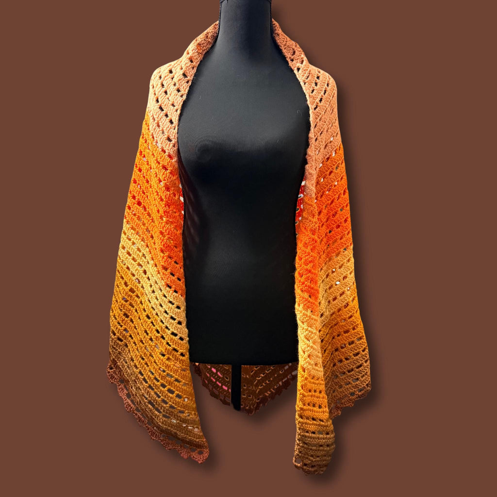 Burnt Orange Shoulder Wrap Shawl
