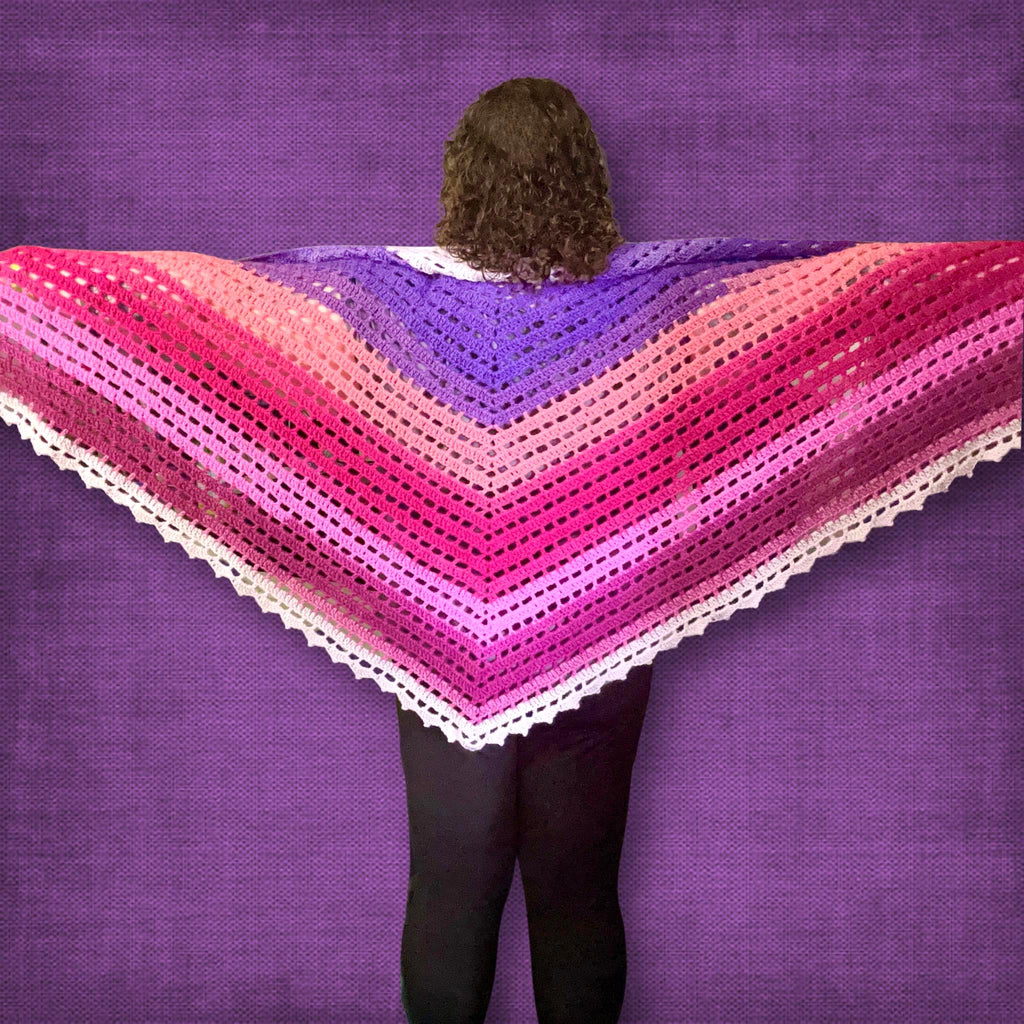 Blushing Pink and Purple Shawl