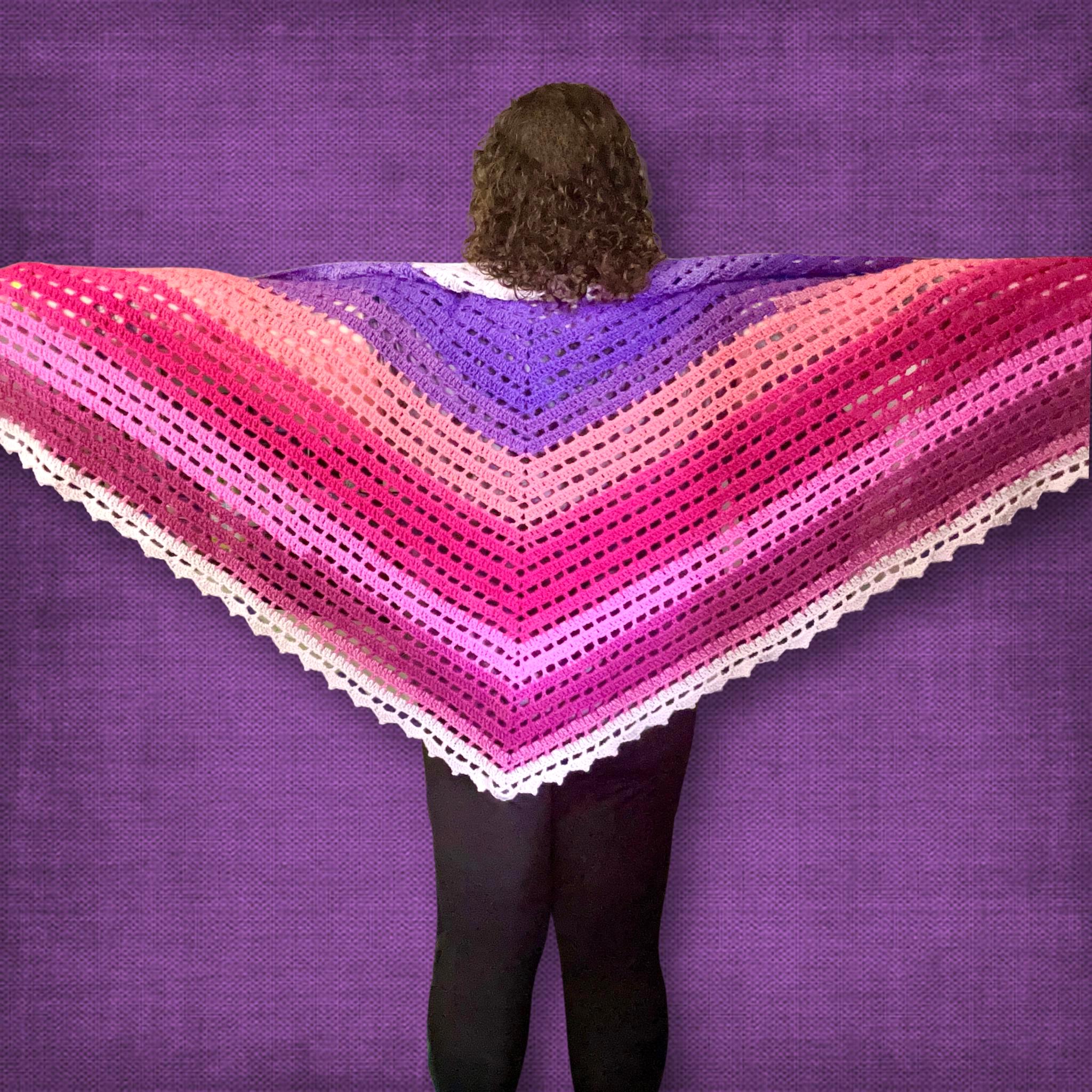 Blushing Pink and Purple Shawl