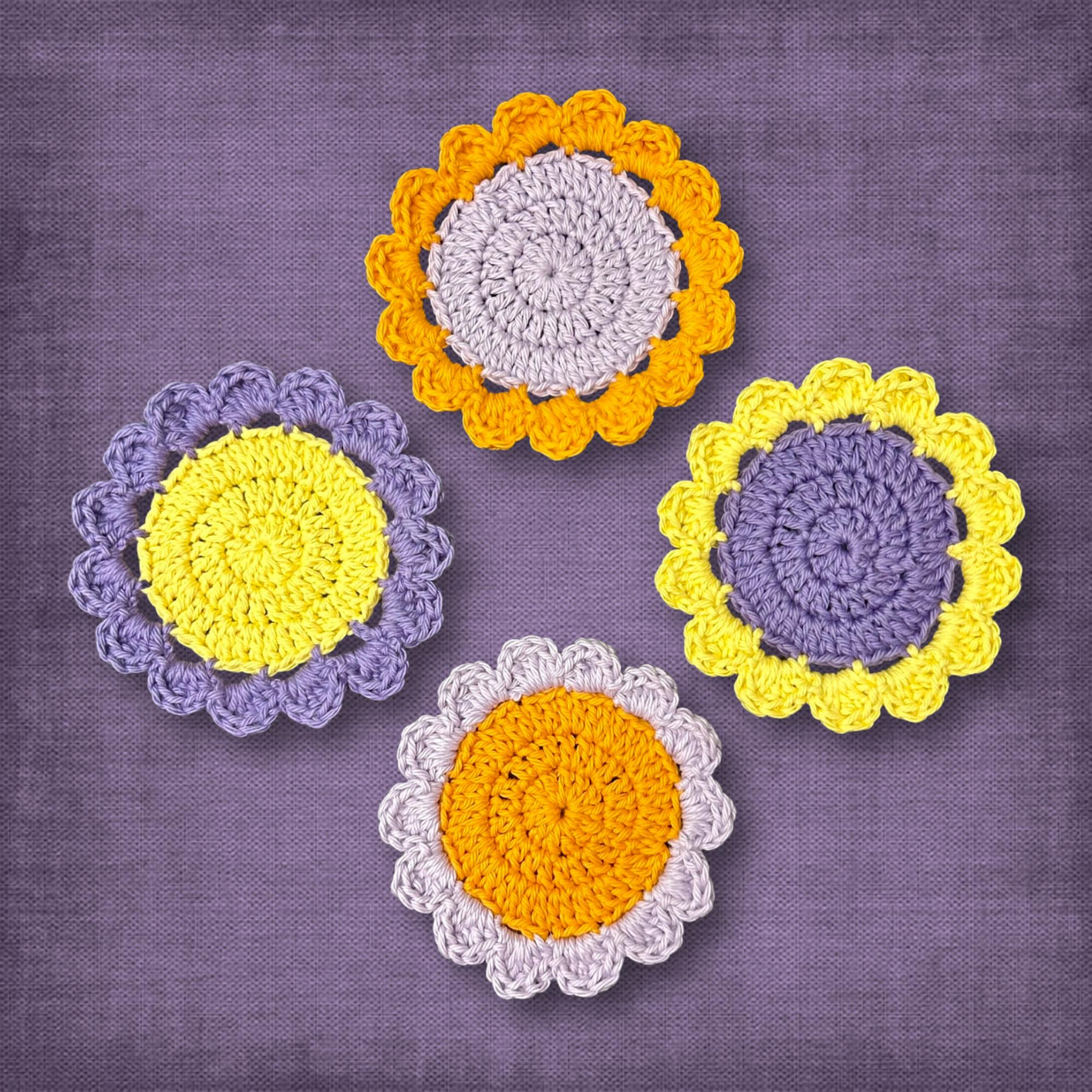 Purple Flower Coasters