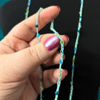 Teal Blue Glass Bead Infinity