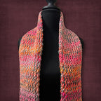 Long Loom Knit Soft Pink Scarf