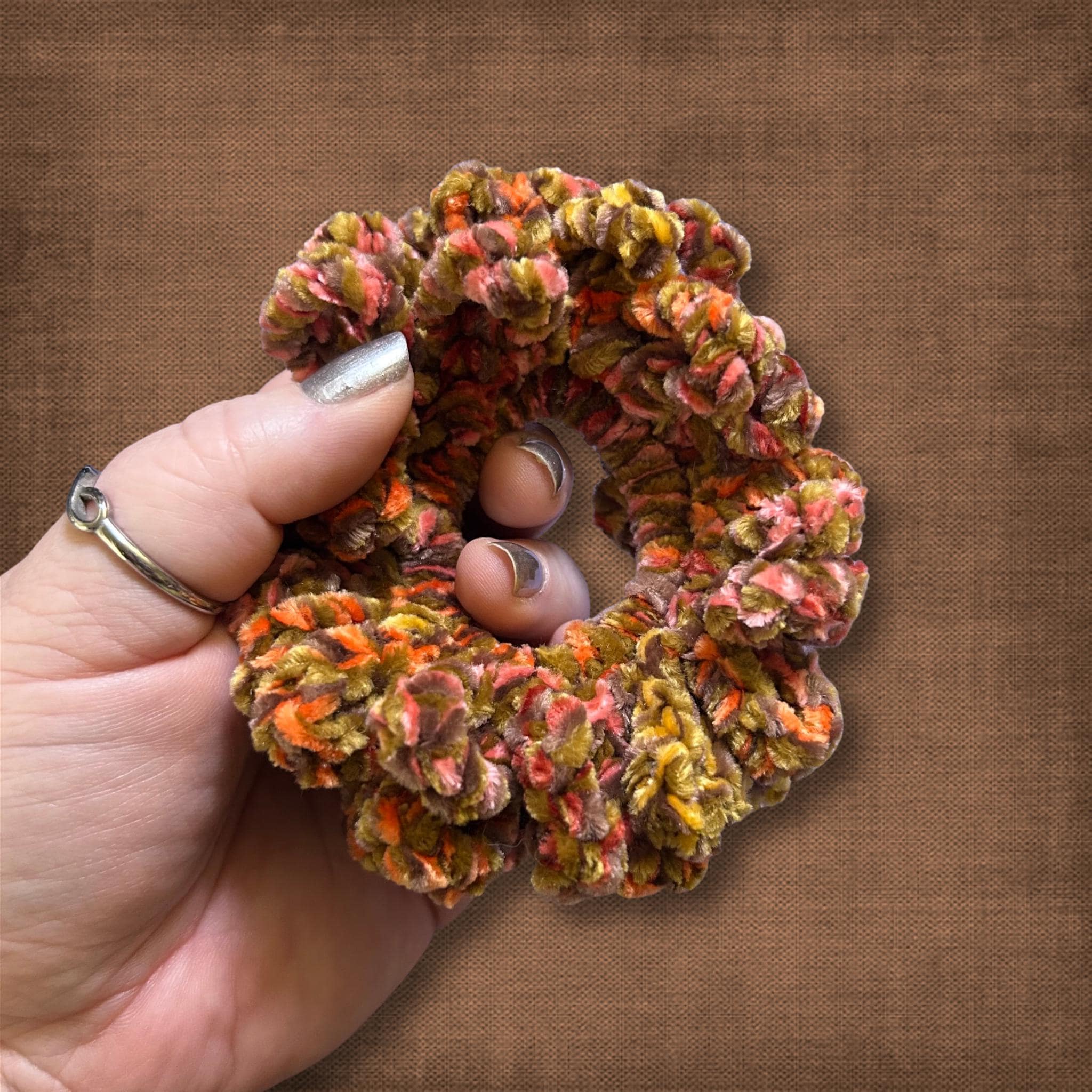 70’s Orange Velvet Scrunchie
