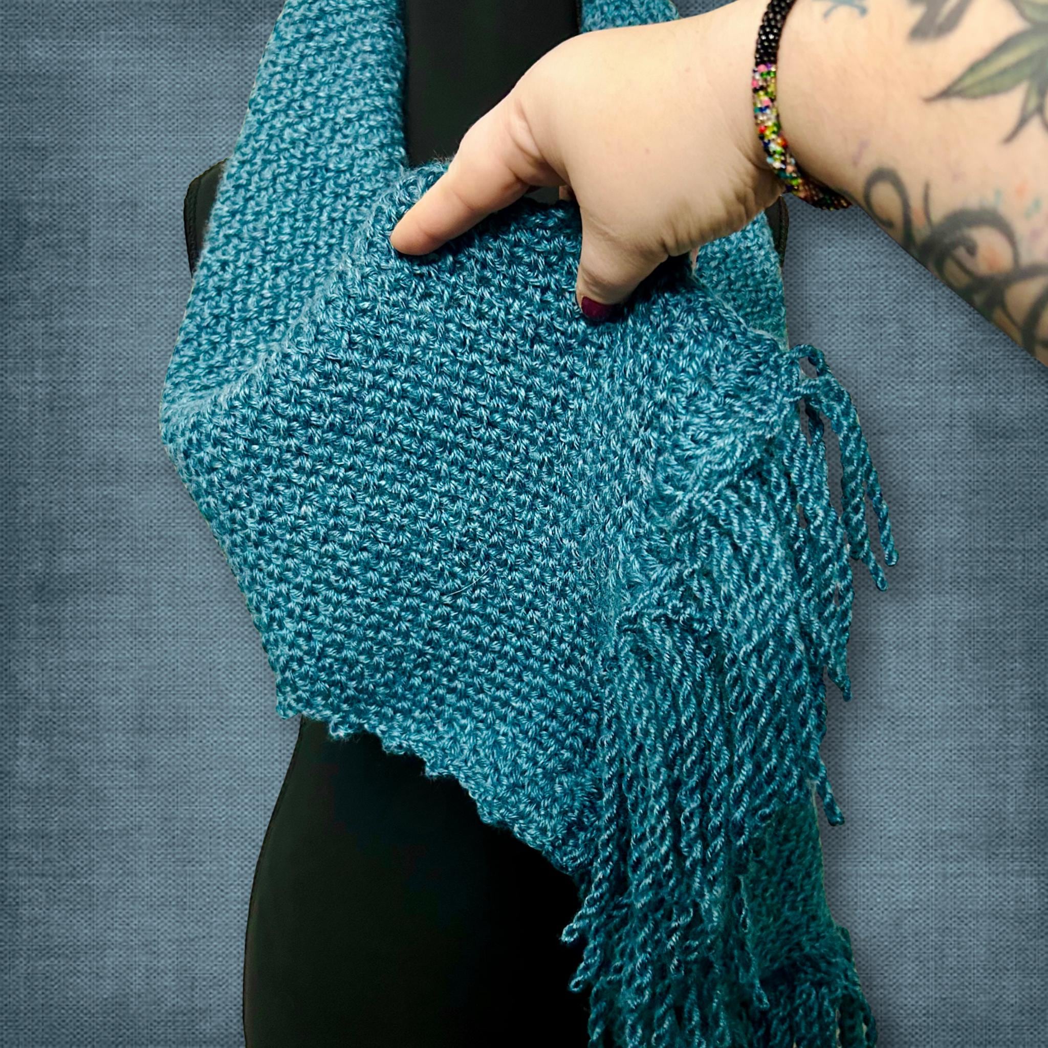 Deep Ocean Blue Winter Scarf