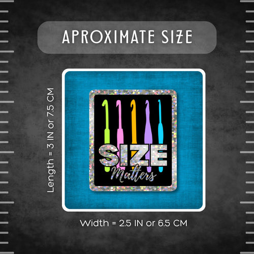 3" Glitter Sticker Size Matters